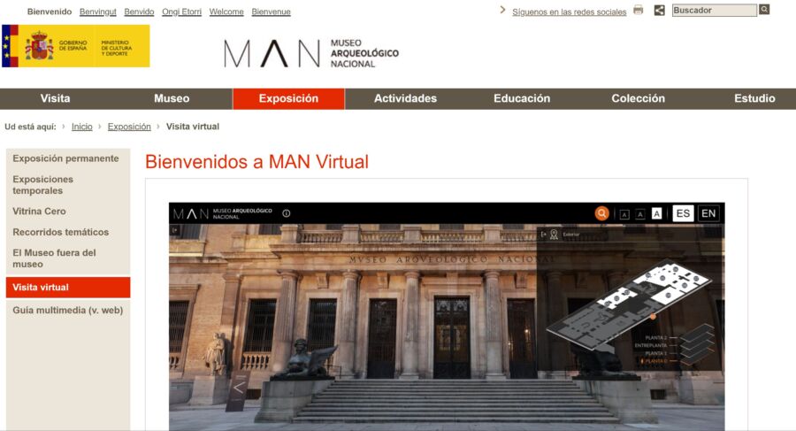 Web virtual del Museo Arqueológico Nacional